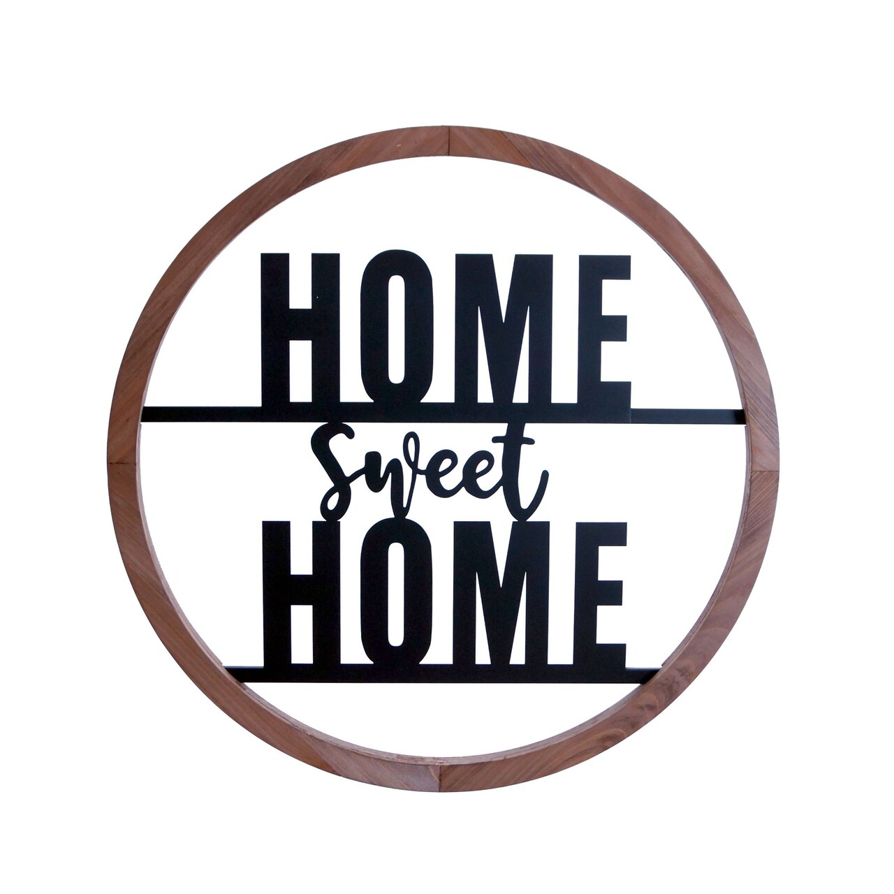 Creative Design 22" White and Black Antique Circular "Home Sweet Home" Wall Sign